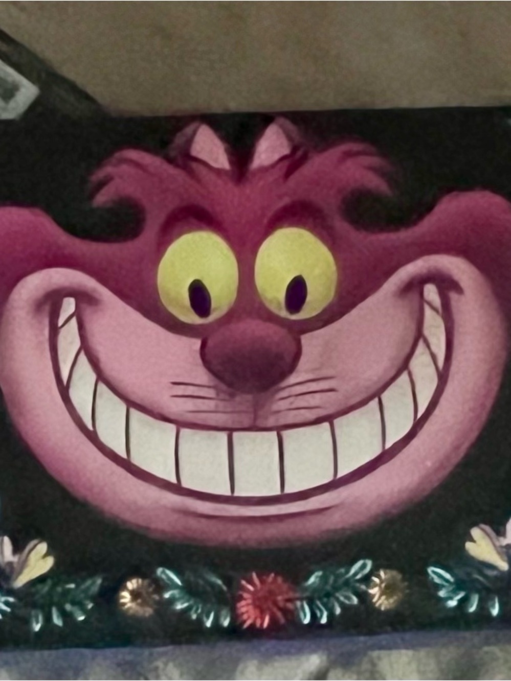 Disney Loungefly Black Bag with Colorful Cheshire Cat Embroidery